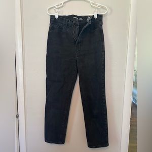 Old Navy Sky-Hi Straight Extra High Rise Black Jeans